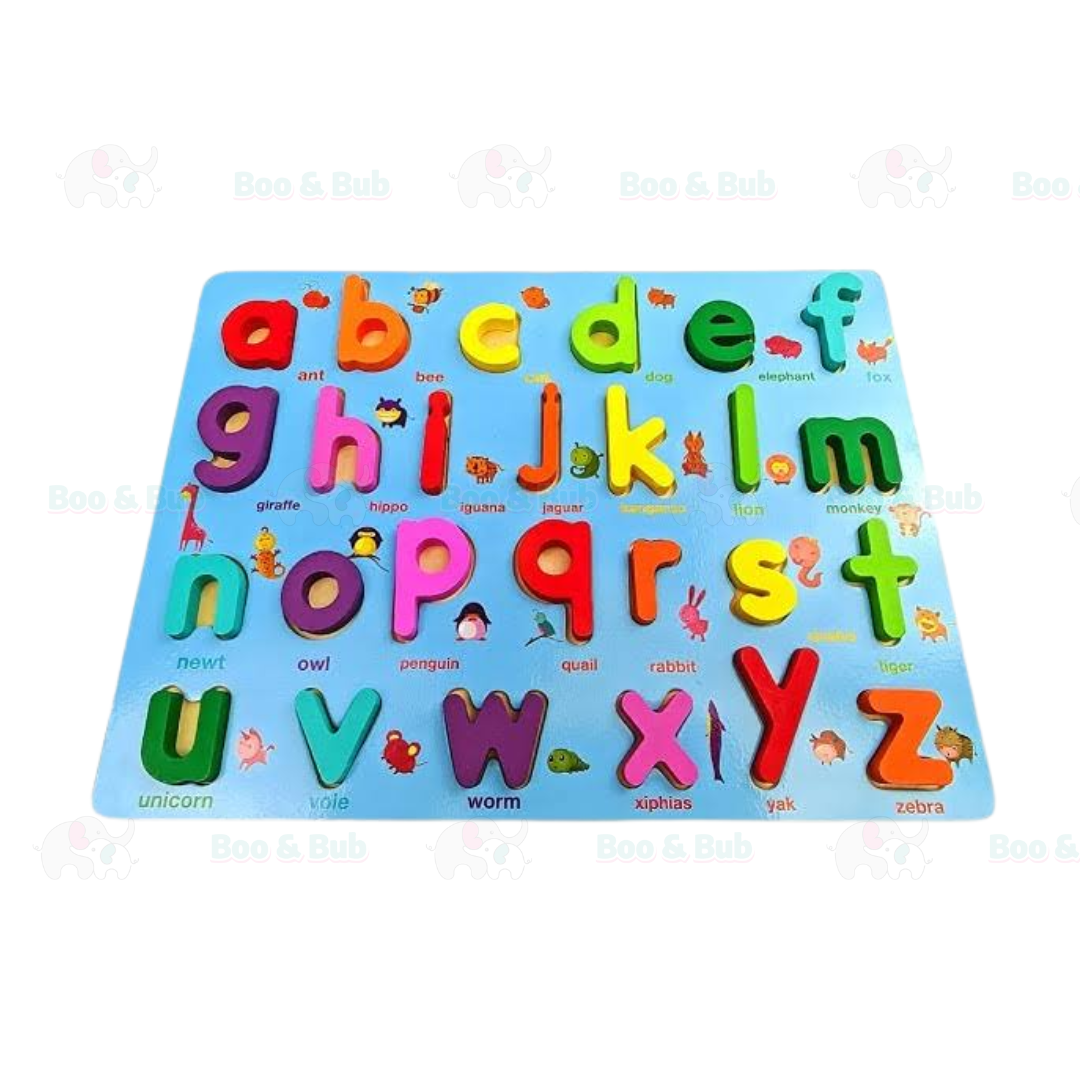 Kids Matching Wooden Board Puzzle Toy Montessori Alphabet Letter Number board - Boo & Bub