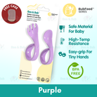 Boo&Bub Baby Curved Learning Fork Spoon (2pcs) Set with Casing Training Twisted Fork Spoon Toddler Tableware - Boo & Bub