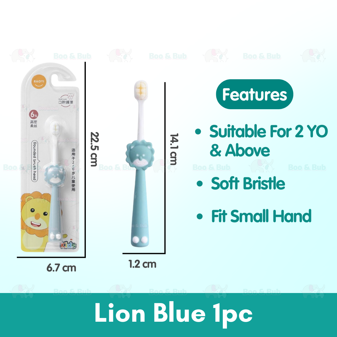 Cartoon Kid Toothbrush | Baby Cleaning Teether Dental Oral Hygiene Care Anti Slide Handle Tooth Brush - Boo & Bub
