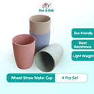 4PCS Wheat Straw Water Cup | Eco Friendly Coffee Plastic Cup Drinking Glass Kids Cups Reusable Bright cawan - Boo & Bub