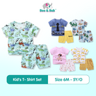 2PCS Kids Short Sleeve T-Shirt Shorts Set | Baju Budak Fashion | Boys Girls Children Clothing Summer Wear - Boo & Bub