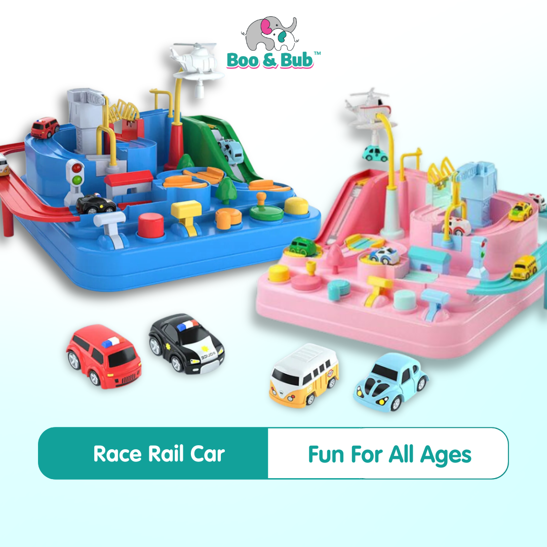 Kid Racing Train Race Track Rail Car | Train Track Toy Set for Kid Educational | Childr ...