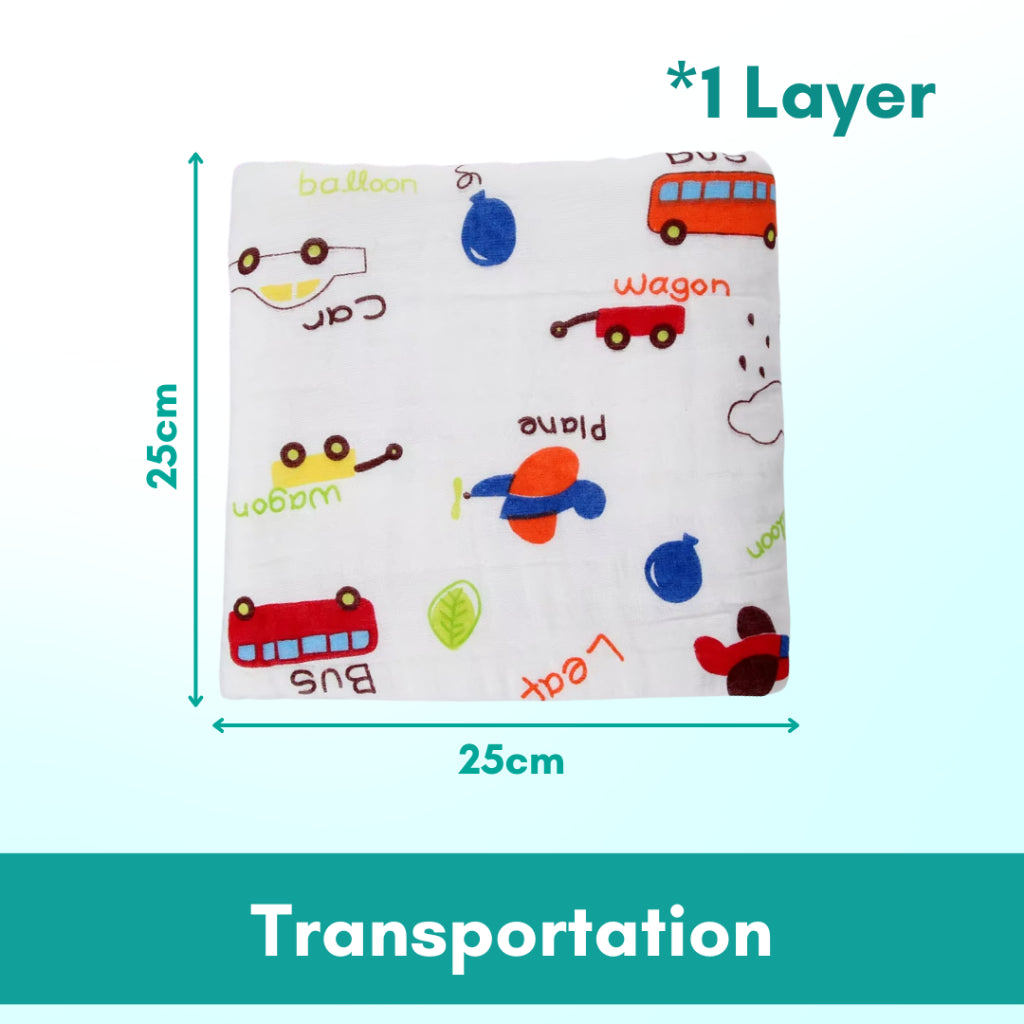 Baby Cotton Soft Cartoon Handkerchief | Newborn Toddler Soft Bath Gauze Feeding Kids Wash 手帕 - Boo & Bub