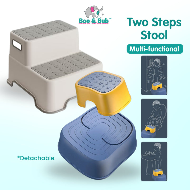 Dual Height Two Step Stool For Kids Toddler's Stool For Potty Training Baby Bathroom Exercise Step Stools