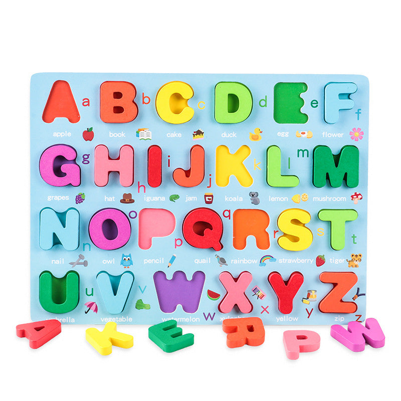 Kids Matching Wooden Board Puzzle Toy Montessori Alphabet Letter Number board - Boo & Bub