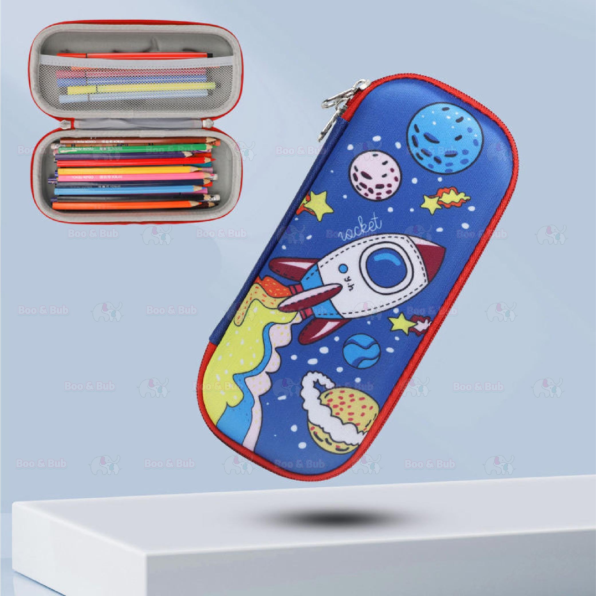 Cartoon EVA Waterproof Pencil Case For Children | Stationery Box Organizer Kotak Pencil Kartun Kalis Air - Boo & Bub