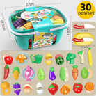 Fruit Vegetable Cutting Pretend Play Set | Plastic Food Toy DIY Gift Toys For Children Kids Educational Toys - Boo & Bub