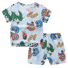 2PCS Kids Short Sleeve T-Shirt Shorts Set | Baju Budak Fashion | Boys Girls Children Clothing Summer Wear - Boo & Bub