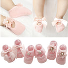 3pcs Lace Flower Newborn Baby Socks | Korean Cotton Anti-Slip Kids Sock Bow toddler Girl Spring Girls Gift - Boo & Bub