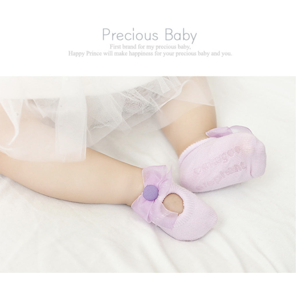 3pcs Lace Flower Newborn Baby Socks | Korean Cotton Anti-Slip Kids Sock Bow toddler Girl Spring Girls Gift - Boo & Bub