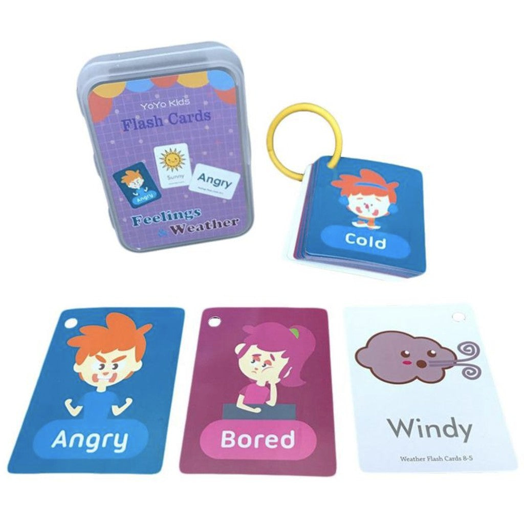 Early Learning Flash Card Kad Animal Shape Colour Body Number Alphabet Fruit Weather Budak Kids Education Card - Boo & Bub