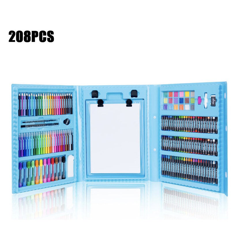 208/168/86 PCS Kids Painting Pen Crayon Drawing Art Set | Colour Pencils Stationery Case Set | Pensel Warna - Boo & Bub