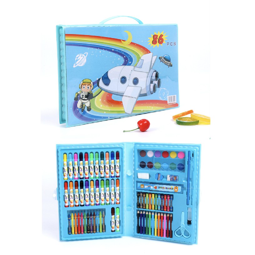 208/168/86 PCS Kids Painting Pen Crayon Drawing Art Set | Colour Pencils Stationery Case Set | Pensel Warna - Boo & Bub