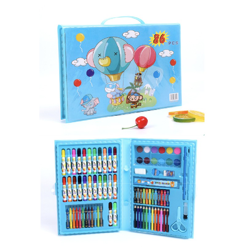 208/168/86 PCS Kids Painting Pen Crayon Drawing Art Set | Colour Pencils Stationery Case Set | Pensel Warna - Boo & Bub