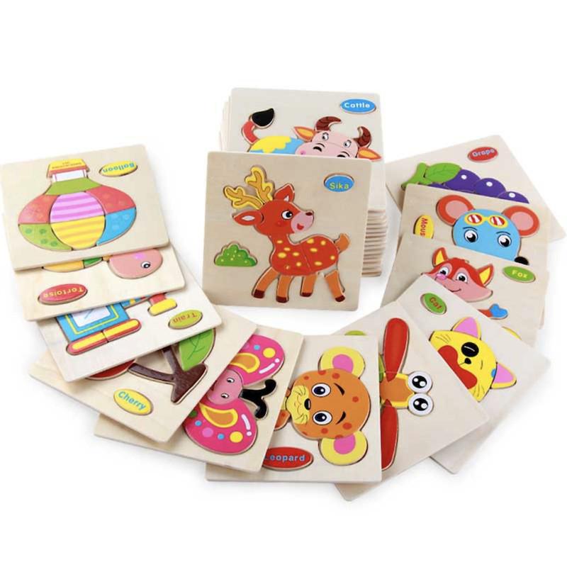 3D Wooden Puzzle Jigsaw Early Educational Learning Montessori Toys | puzzle anak, mainan puzzle kayu anak - Boo & Bub