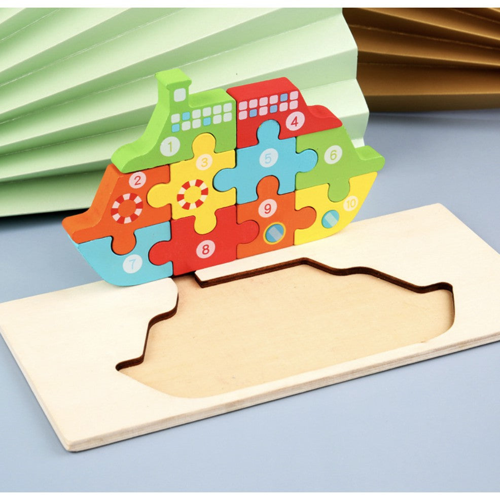 3D Numbering Wooden Puzzle - Boo & Bub