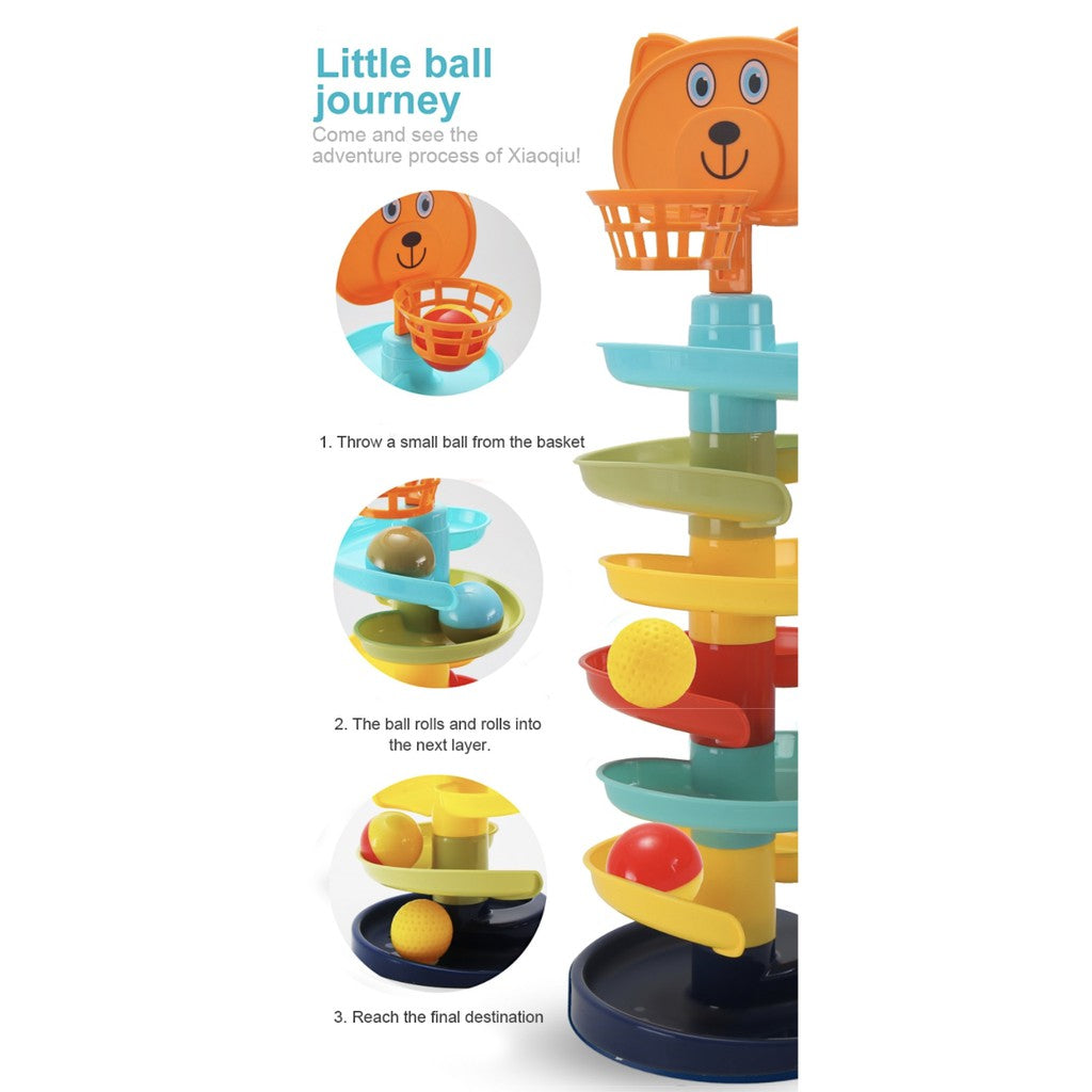 7 Layer Fun Rolling Slide Ball | Insert Ball Stack Tower Gliding Ball Baby Children Early Educational Montensori Toy - Boo & Bub