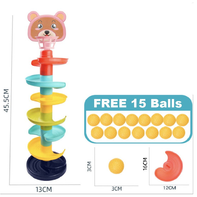 7 Layer Fun Rolling Slide Ball | Insert Ball Stack Tower Gliding Ball Baby Children Early Educational Montensori Toy - Boo & Bub