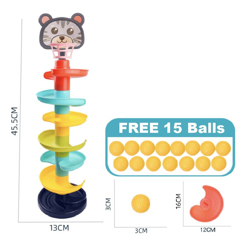 7 Layer Fun Rolling Slide Ball | Insert Ball Stack Tower Gliding Ball Baby Children Early Educational Montensori Toy - Boo & Bub