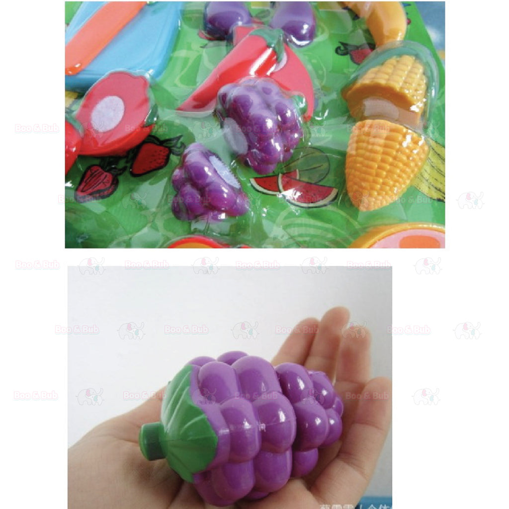 Fruit Vegetable Cutting Pretend Play Set | Plastic Food Toy DIY Gift Toys For Children Kids Educational Toys - Boo & Bub