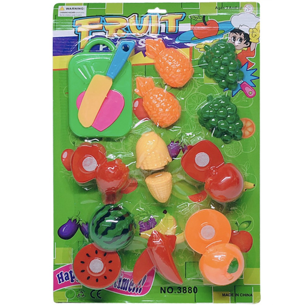 Fruit Vegetable Cutting Pretend Play Set | Plastic Food Toy DIY Gift Toys For Children Kids Educational Toys - Boo & Bub