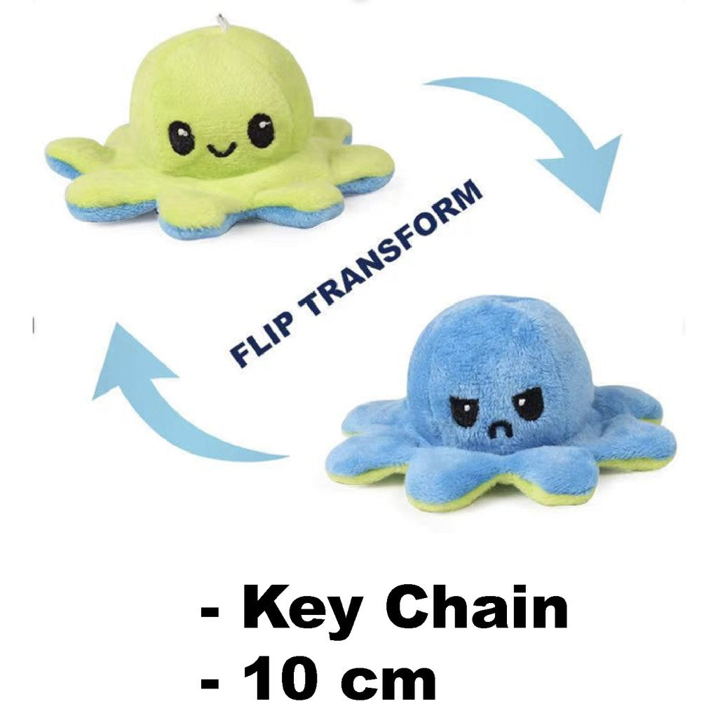 Tiktok Reversible Flip Stuffed Octopus Soft Plush Doll Double-sided Color Flip Plushie Toy - Boo & Bub