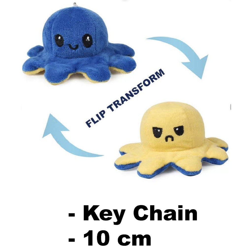 Tiktok Reversible Flip Stuffed Octopus Soft Plush Doll Double-sided Color Flip Plushie Toy - Boo & Bub