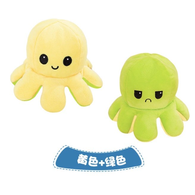 Tiktok Reversible Flip Stuffed Octopus Soft Plush Doll Double-sided Color Flip Plushie Toy - Boo & Bub
