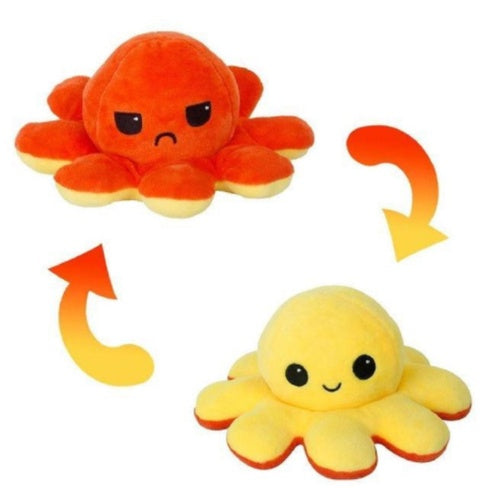 Tiktok Reversible Flip Stuffed Octopus Soft Plush Doll Double-sided Color Flip Plushie Toy - Boo & Bub