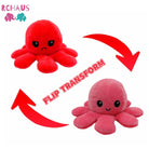 Tiktok Reversible Flip Stuffed Octopus Soft Plush Doll Double-sided Color Flip Plushie Toy - Boo & Bub