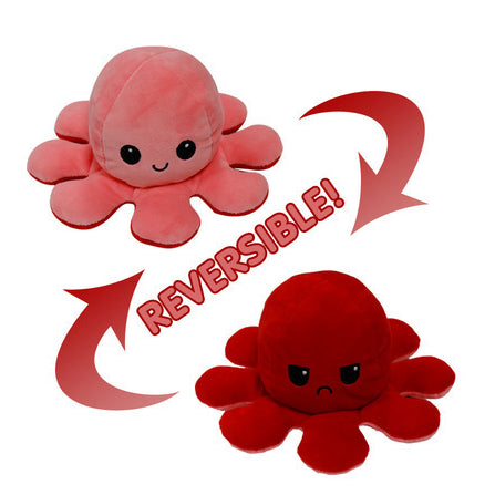 Tiktok Reversible Flip Stuffed Octopus Soft Plush Doll Double-sided Color Flip Plushie Toy - Boo & Bub