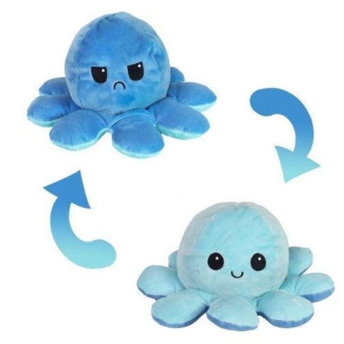 Tiktok Reversible Flip Stuffed Octopus Soft Plush Doll Double-sided Color Flip Plushie Toy - Boo & Bub