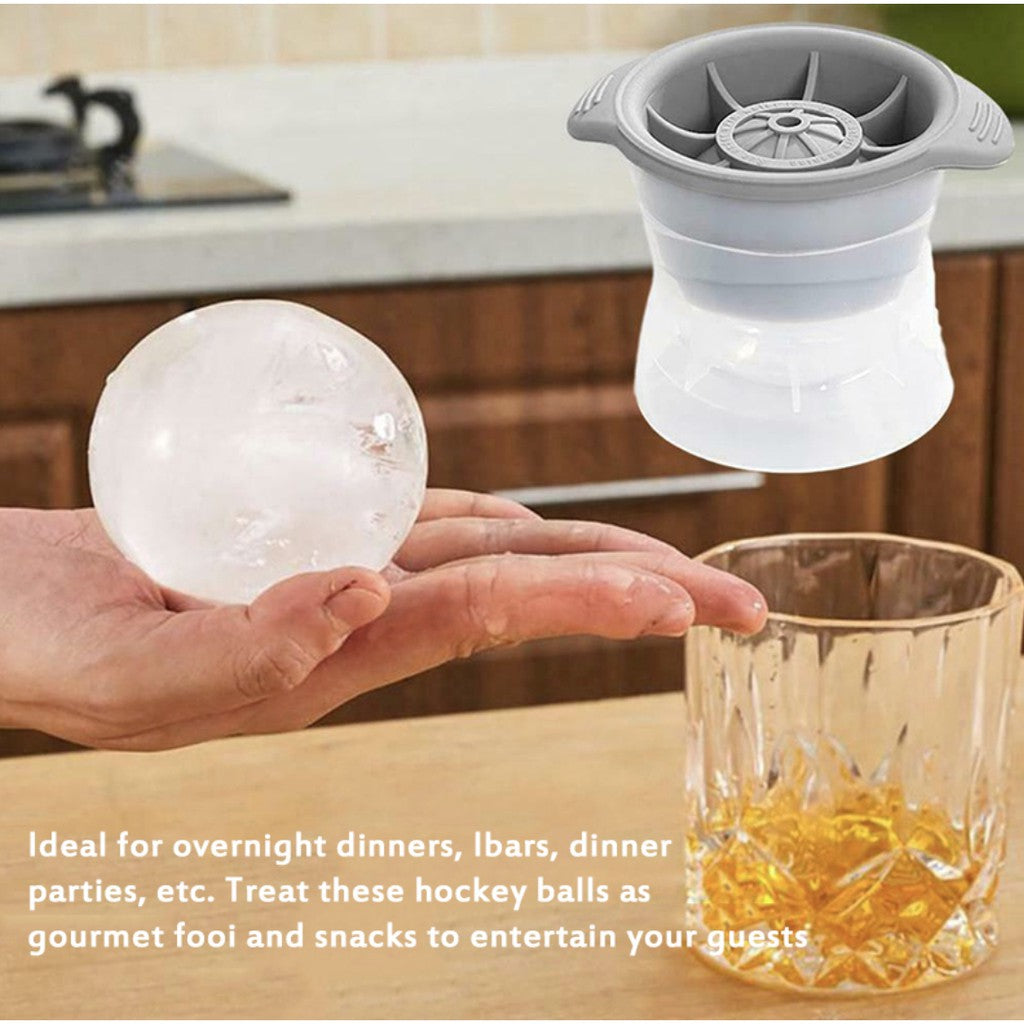 2.5inch Large Ice Ball Maker Silicone Mold | Spherical Ice Cube Mould Whiskey Maker Round Ice Box Quick Freezer - Boo & Bub