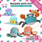 Beach Crawling Bath Big Crab Octopus Squid Toys | Crawl Windup shower toy game For Kids Children Gifts - Boo & Bub