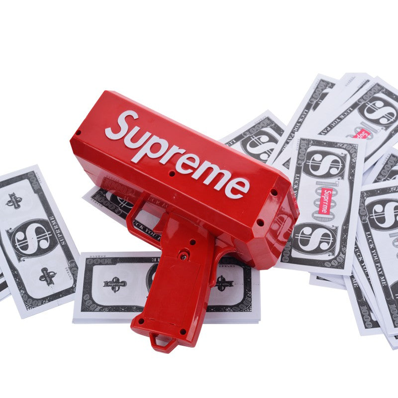 Supreme Cash Cannon | Money Toy Gun | Mainan Pistol Wang Kertas with 100 pcs Bills Party Games Outdoor - Boo & Bub