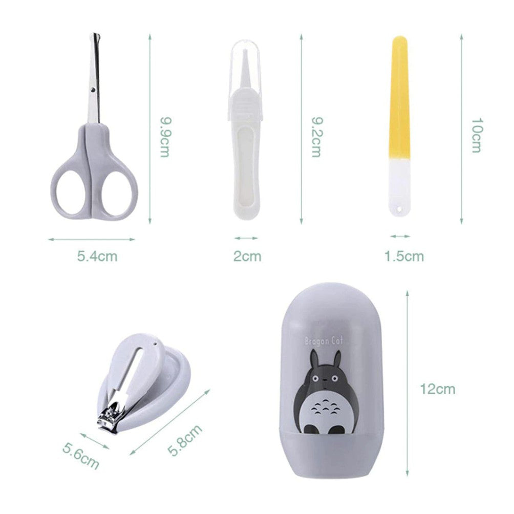 4pcs Newborn Baby Nail Care Set Kit | Cute Infant Finger Trimmer Scissors Nail Clippers Cartoon Animal Storage - Boo & Bub