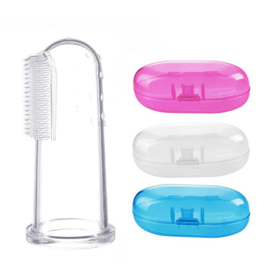 Baby Finger Toothbrush witht Box | silicone Children Teeth Clear Soft Silicone Infant Tooth Brush Rubber Cleaning - Boo & Bub