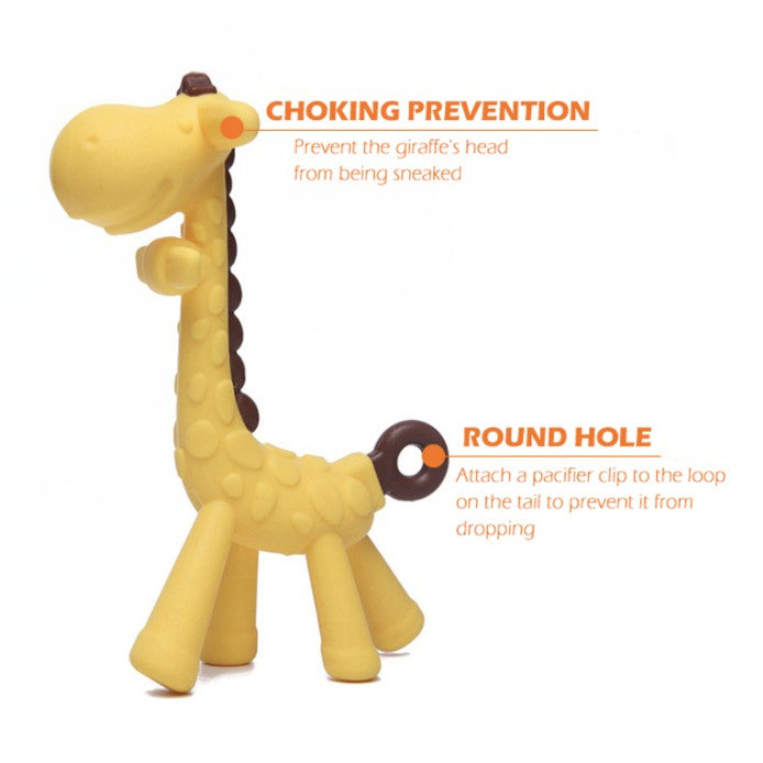 Baby Silicone Teether | Banana Giraffe Fruit Baby Teething Chewing For Pacifier Chains BPA Free - Boo & Bub