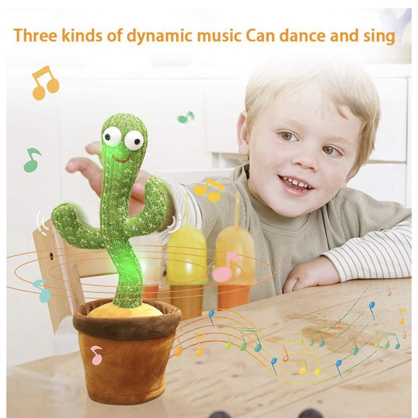 120 Songs Upgraded Dancing Cactus Plush Toy | Record Suara Singing Toys Stuffed Childhood Education Toy - Boo & Bub