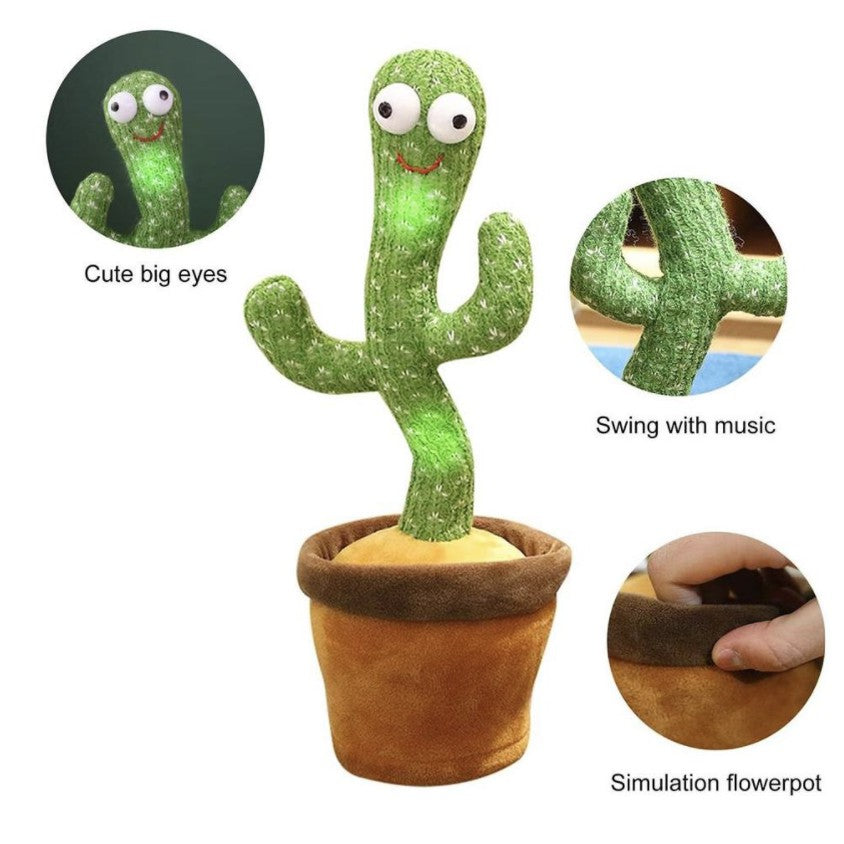120 Songs Upgraded Dancing Cactus Plush Toy | Record Suara Singing Toys Stuffed Childhood Education Toy - Boo & Bub