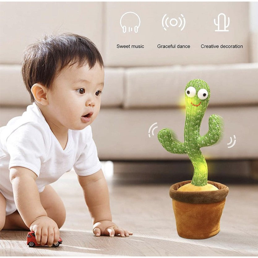 120 Songs Upgraded Dancing Cactus Plush Toy | Record Suara Singing Toys Stuffed Childhood Education Toy - Boo & Bub