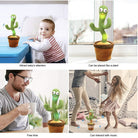 120 Songs Upgraded Dancing Cactus Plush Toy | Record Suara Singing Toys Stuffed Childhood Education Toy - Boo & Bub