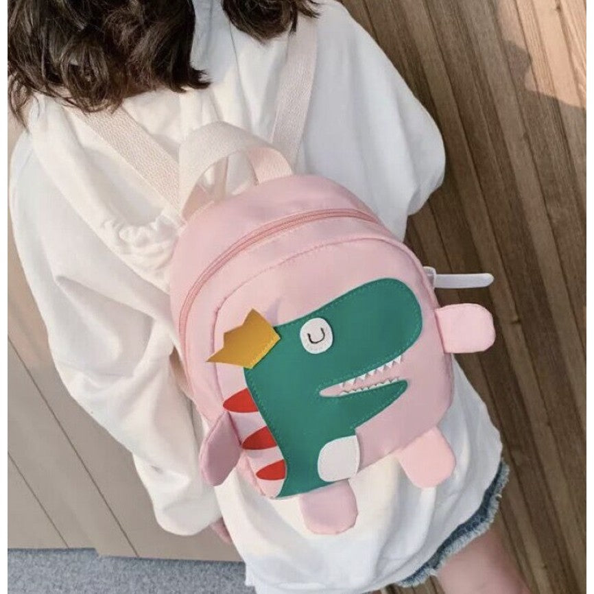 Dinosaur Kid Nylon Backpack Sling Bag | Cute Dino Bag For Kid | Children Preschool & Kindergarten Bag - Boo & Bub