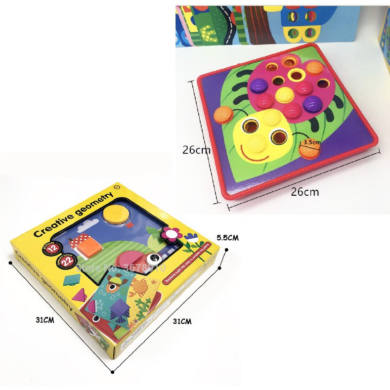 Creative Geometry Button Puzzle Toy - Boo & Bub