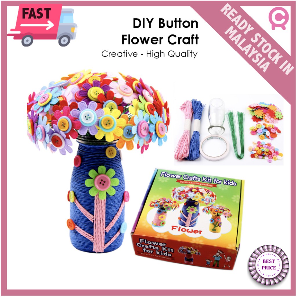 DIY Button Flower Craft Toy - Boo & Bub