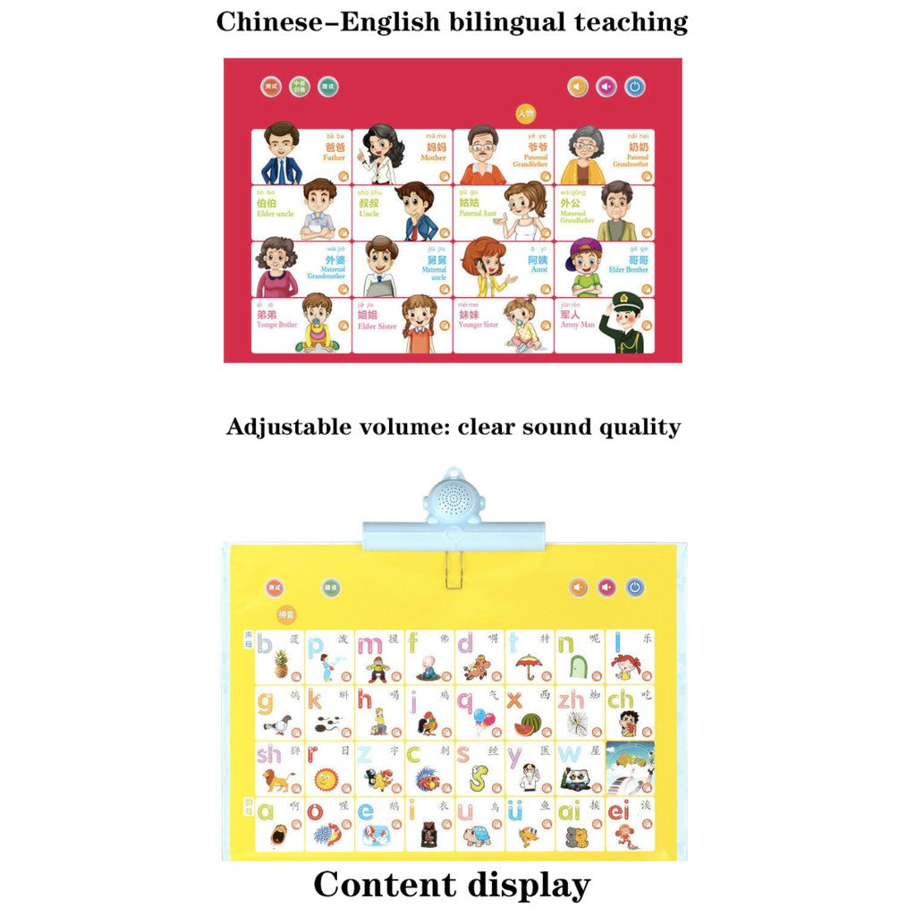 Children Point To Read English Chinese Audio Book | Early Education Baby Educational Toys Point Reading Books - Boo & Bub