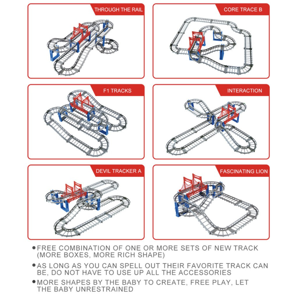 90PCS DIY Assembly Railway Racing Track Car - Boo & Bub