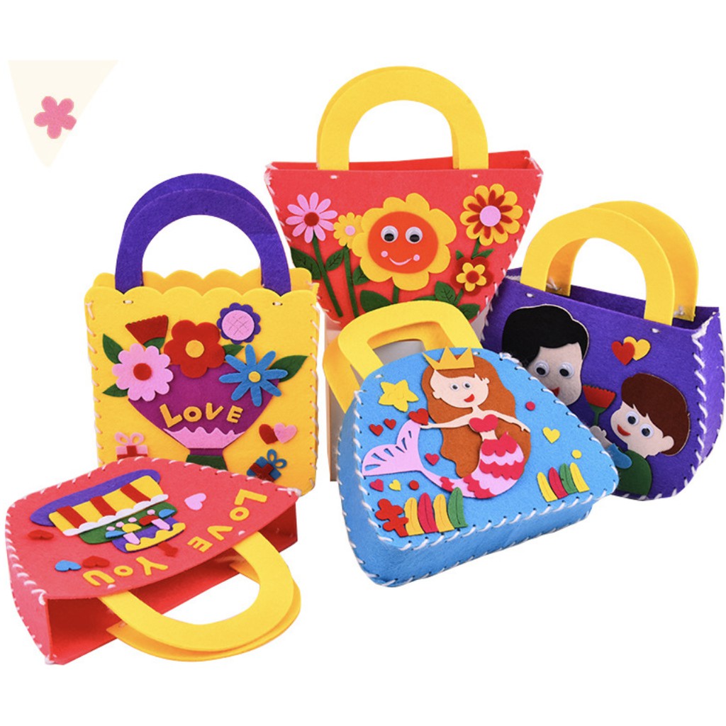 DIY EVA Cartoon Handmade Bag | Kids Children Kindergarten Art Class Felt Craft Handbag Sewing Kit - Boo & Bub