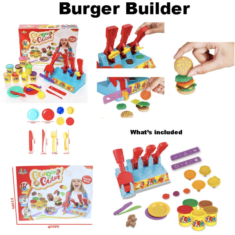 Ice Cream BBQ Burger Maker Plasticine Toy Clay  Pretend Play | Play Dough Clay Mould Noodle | Permainan Masak - Boo & Bub