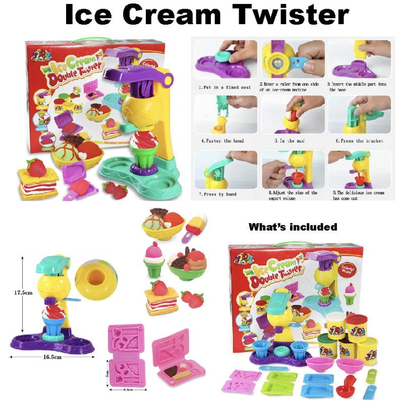 Ice Cream BBQ Burger Maker Plasticine Toy Clay  Pretend Play | Play Dough Clay Mould Noodle | Permainan Masak - Boo & Bub